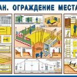 фото Плакат предупреждающий о котловане. ОГРАЖДЕНИЕ МЕСТА РАБОТ