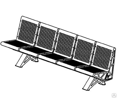 Фото Скамейка односторонняя Пятисекционная С-5 нж