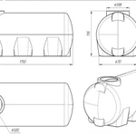 Фото №3 Емкость Н 750 литров цилиндрическая горизонтальная, пластиковая