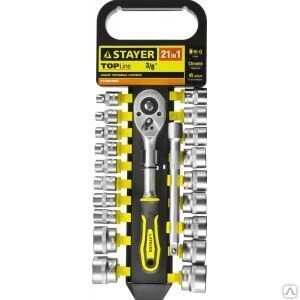 Фото Набор stayer standard 3/8", 21 предмет 27752-h21