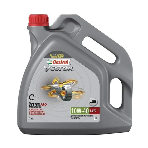 Фото Масло моторное Castrol Vecton 10w40 E4/E7 (4л.) 15B695