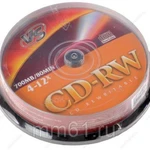 фото Диск VS CD-RW 700Mb 12x (уп.10 шт. в пл. кор.) /200/