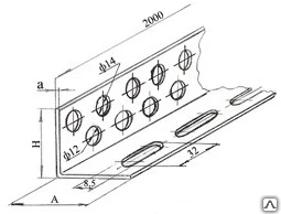 Фото Уголок перфорированный УП 60x40 оцинкованный L=2000мм