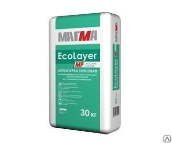 Фото Штукатурка гипсовая "ЕcoLayer" 30кг. (МАГМА)/40ш/пал/