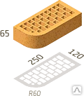 Фото Клинкерный кирпич Классика Янтарь - Ф10 (250х90х65 mm)