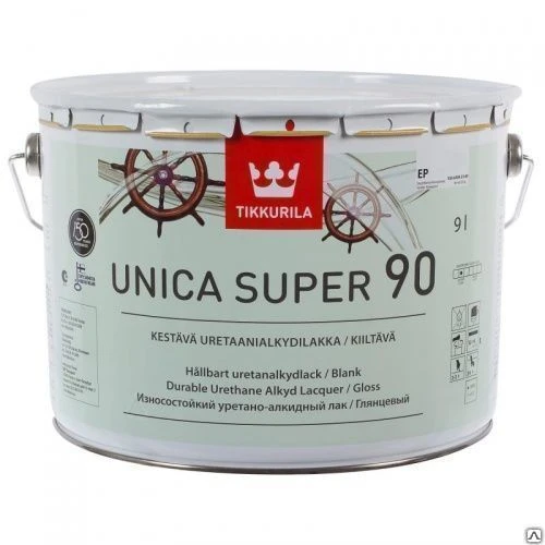 Фото Лак универсальный Tikkurila Unica Super 90 (Тиккурила Уника Супер 90) 9л