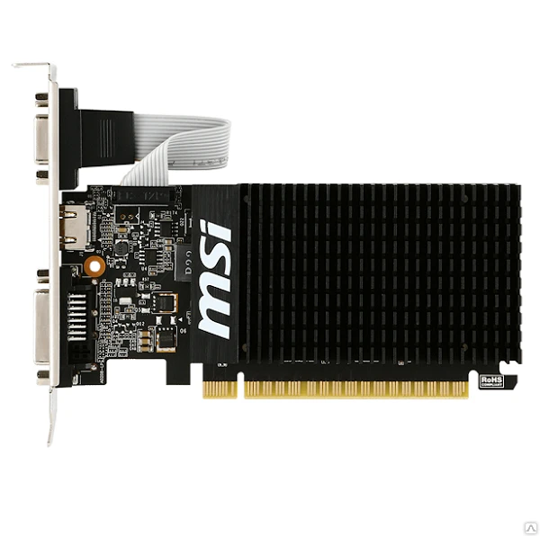 Фото Видеокарта GeForce GT710 1024Mb MSI 1GD3H LP, 954/1600MHz, 64bit, 
DDR3, VG