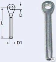 Фото Наконечник для троса 3мм (ушко ф 6,5) нерж. сталь А4