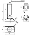 фото Болт клеммный М22х75 ГОСТ 16016-79 с гайкой