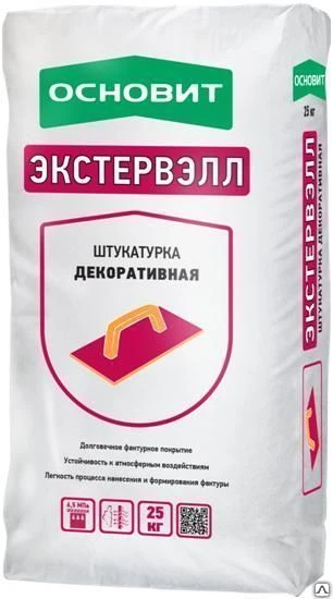 Фото Штукатурка короед (зерно 2мм) OS-2.0 WK ОСНОВИТ ЭКСТЕРВЭЛЛ белая 25 кг