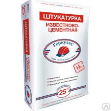 Фото Штукатурка цементная 25кг Геркулес