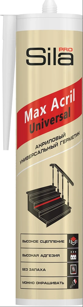 Фото Герметик акрил унив 290 мл (белый) SILA PRO Max Acril Universal (12) П '