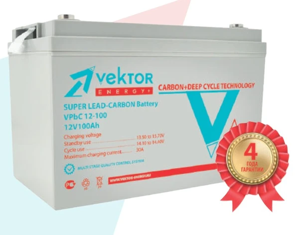 Фото Аккумуляторная батарея VEKTOR ENERGY CARBON VPbC12-100