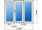 фото Окно пластиковое в дом 137 серии 1700х1420 мм, однокамерный стеклопакет