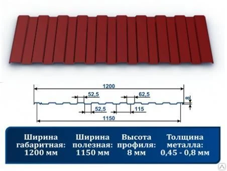 Фото Профнастил С-8 3011 красно-коричневый