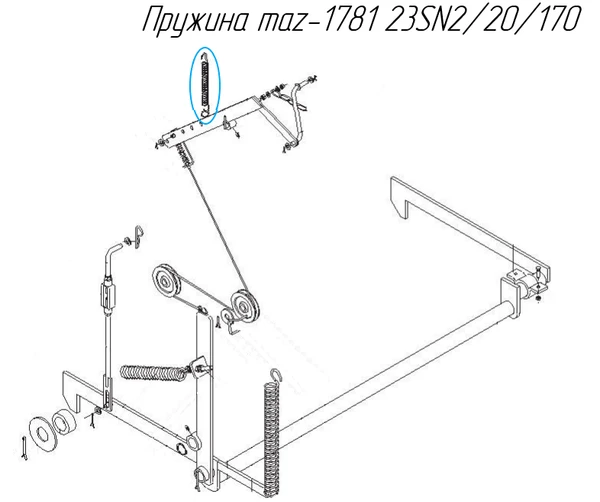 Фото Пружина на п/подборщик Metal-Fach Z-562 maz-1781 23SN2/20/170 (взамен каталожной позиции Z-562 000.000.054)