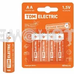 фото Элемент питания LR6 AA Alkaline 1,5V BP-4 TDM (4/48) КРАТНО 4ШТ (П)