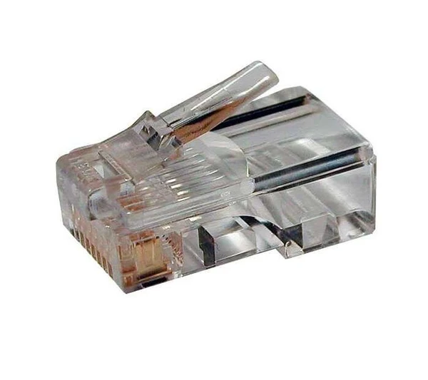 Фото Разъем PLUG-8P8C-U-C5-100 RJ45(8P8C) под витую пару кат.5e универс. (для ож и мж кабеля) Hyperline 49377