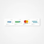 фото Наклейка «Принимаем к оплате карты Visa, МИР, MasterCard, Ame