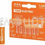 фото Элемент питания LR03 AAA Alkaline 1,5V PAK-8 TDM (8/96) КРАТНО 8ШТ (П)