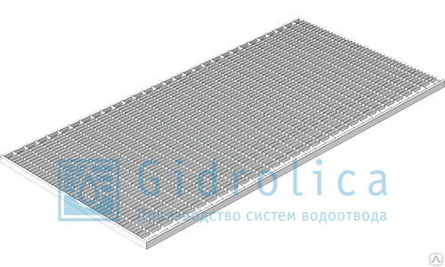 Фото Решетка Gidrolica Step Pro 490х990мм - стальная ячеистая оцинкованная 302