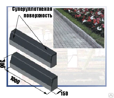 Фото Камни бордюрные. ГОСТ 6665-91. Доставка по России.