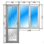 фото Балконный блок ПВХ, профиль 70мм, с/п 3 стекла