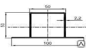 Фото H-профиль 100х50х2,2 PDV-1076