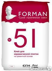 Фото Клей для керамической плитки, FORMAN (25кг)