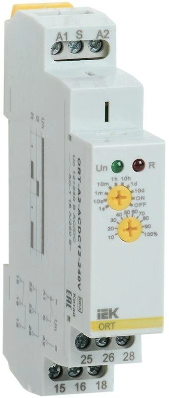 Фото Реле задержки включения ORT 2 конт. 12-240В AC/DC IEK ORT-A2-ACDC12-240V