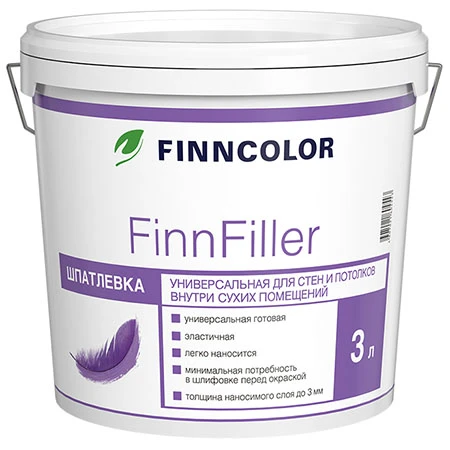 Фото Шпатлевка вн/раб   3л финишная Finncolor FINNFILLER (1) (под заказ) П '