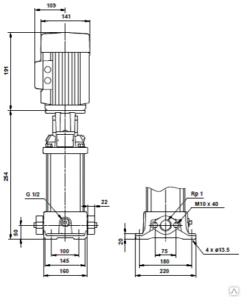 Фото Вертикальный двухступенчатый центробежный насос Grundfos CR 3-2, 380 В