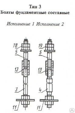 Фото Болт анкерный фундаментный тип 3