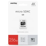 фото Карта памяти Smart Buy micro SDXC 256GB Class10 PRO UHS-I(U3)R/W:90/80 MB/s (с адаптером SD)