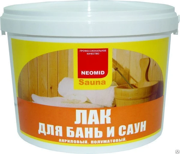 Фото Лак акриловый для бань и саун NEOMID SAUNA 1л