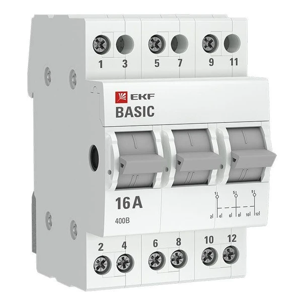 Фото Переключатель трехпозиционный 3п 63А Basic EKF tps-3-63