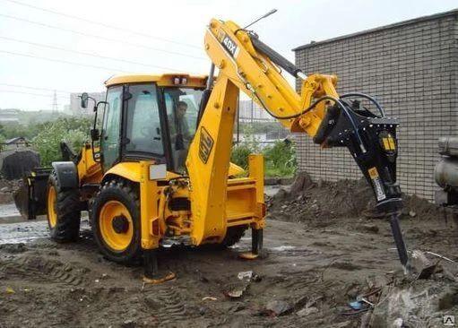 Фото Аренда экскаватора-погрузчика JCB 5CX с гидромолотом.