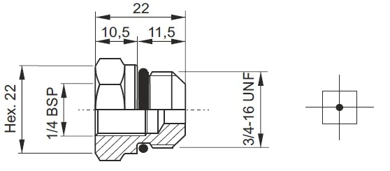 Фото E70100002 - Переходник  3/4"-16UNF - G1/4" (тип N;  вместо клапана КТ08)