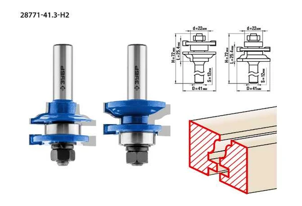 Фото Набор фрез рамочных Зубр 28771-41.3-H2