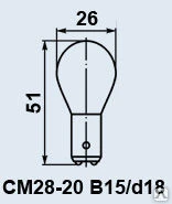Фото Лампа СМ-28-20 B15d/18