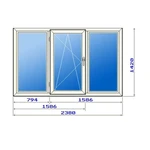 фото Пластиковое окно в комнату 2380х1420 мм в дом Корабль, однокамерное