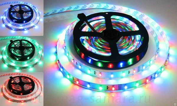 Фото Лента 5050, 30LED 7,2вт 12в, RGB, 5м, IP20