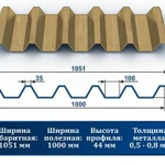 фото Профнастил С-44 окрашенный светлое дерево