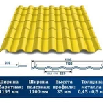 фото МЕТАЛЛОЧЕРЕПИЦА "КРОНА" С 3D РЕЗОМ 1018 желтый