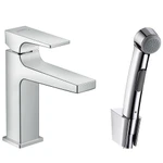 фото Смеситель для раковины Hansgrohe Metropol 110 32522000 с гигиеническим душем