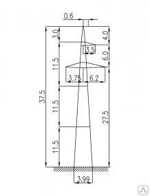 Фото Промежуточная опора ЛЭП 220 Кв- 2П220-3