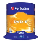 фото Диск Verbatim  DVD-R 4.7 Gb 16х (уп.100 шт. в пл. кор.) /400/