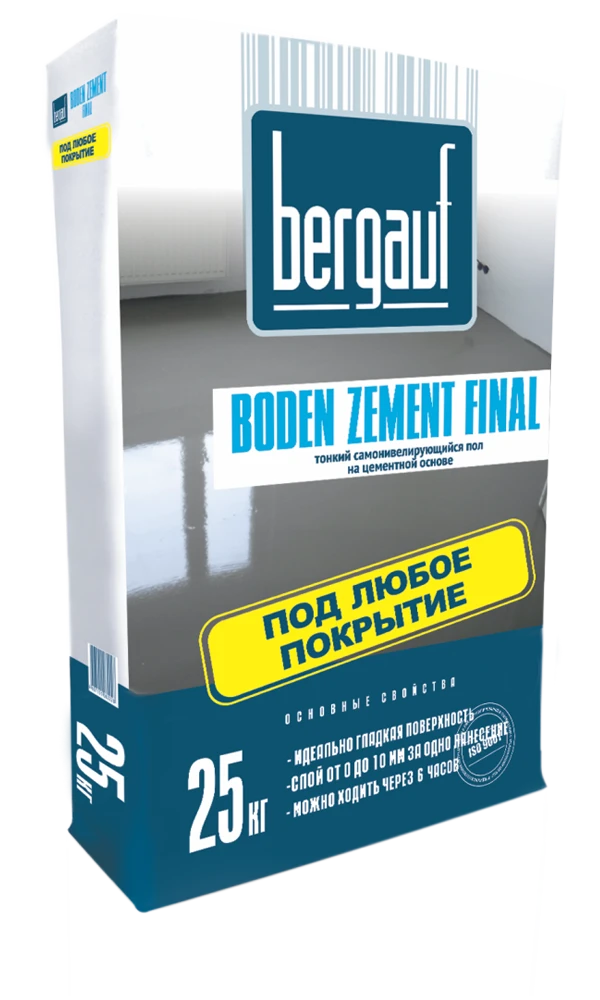 Фото Ровнитель для пола самонивелирующийся Boden Zement Final 25кг Bergauf