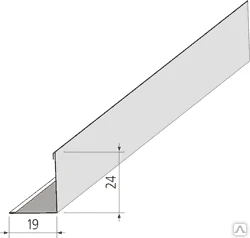 Фото PL 19х24 белый 3м.сталь Уголок для потолков (пристенный)