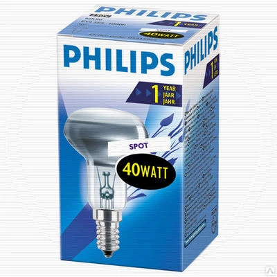 Фото Лампа зеркальная R50 40Вт E14 Philips